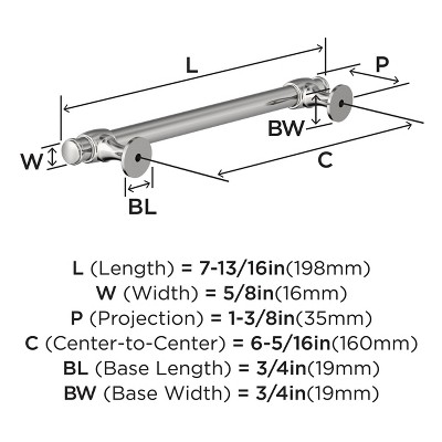 Polished Chrome Traditional Cabinet Drawer Pull with Mounting Hardware