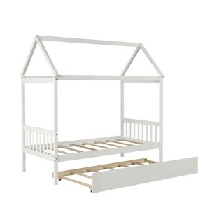 NicBex Twin House Bed Frame with Twin Size Trundle for Adults,Boys,Girls - 1 of 4