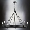 Urban Ambiance Luxury Modern Farmhouse Indoor Chandelier,  27''H x 38"W x 38''D,  Matte Black Finish, UHP4485 - 3 of 4