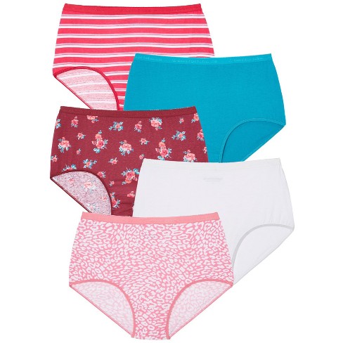 Comfort Choice Women's Plus Size Cotton Brief 10-pack, 10 - Polka Dot Pack  : Target