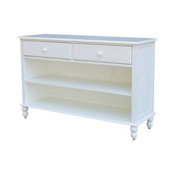 Cottage Collection Hand Rubbed Console Table with Storage Beach White - International Concepts