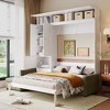 Queen Size Murphy Bed with Sofa and Shelves for Bedroom or Apartment - 3 of 4
