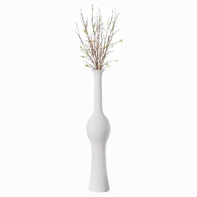 Uniquewise Unique Style Floor Vase for Entryway Dining or Living Room, White Ceramic