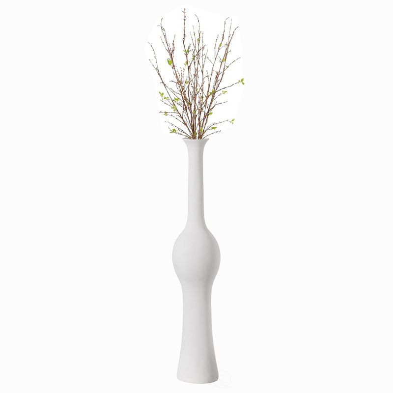 Uniquewise Unique Style Floor Vase for Entryway Dining or Living Room, White Ceramic, 1 of 5