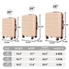 NAYSAYE Luggage Sets 3Piece Set 20Inch 24Inch 28Inch ABS Spinner Wheel Suitcase with Combination Lock for Travel, Beige, 19.3"*11.4"*29.5" - 3 of 4