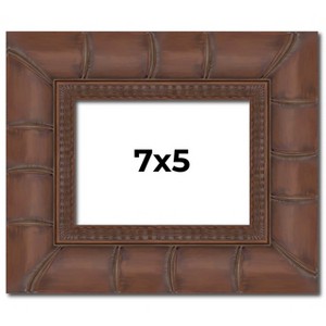 PosterPalooza | 7x5 Wide Bamboo Picture Frame, UV Acrylic, 4 Finishes - Brown, Black, Silver, and Natural - 1 of 4
