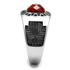 Slickblue Agate Solitaire Ring, Stainless Steel, Men’s Fashion Ring, High Polished, Red Siam, Sizes 8-10 - 4 of 4