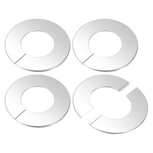 Unique Bargains 304 Stainless Steel Self-Adhesive Round Durable Faucet Escutcheons 4 Pcs - 1 of 4