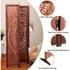Maliang 55.2'' W x 65'' H 4-Panel Solid Wood Folding Room Divider, Brown - 4 of 4