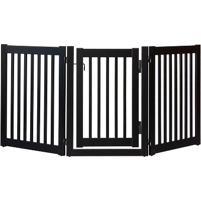 Dynamic Accents Highlander Series Solid Wood Pet Gates are Handcrafted by Amish Craftsman - 32 High - 3 Panel Walk Through - Black