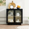 Gulches Compact Black Storage Cabinet with Acrylic Door - Space-Saving Organizer for Living Room/Dining Room/Study - 3 of 4