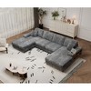 TIRAMISUBEST 121in Convertible Sofas U Shaped Sectional Modular Extra Wide Chaise Lounge Storage Armrests Modern Living Room Home Gym, Gray - 2 of 4