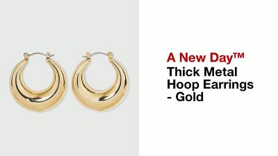 Worn Gold Hoop Post And Hinge Earrings - Universal Thread™ Gold : Target