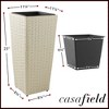 Casafield All-Weather Outdoor Planters with Liners - Set of 2, Tall Tapered Plant Boxes with Flower Pots for Front Porch, Deck, Patio, Garden - 3 of 4