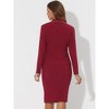 INSPIRE CHIC Women's Business Suit Tweed Trim Blazer and Skirt Suit Set 2 Pieces - 4 of 4