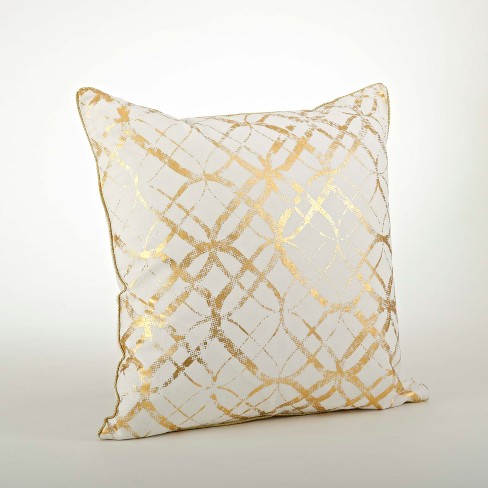 1pc Geometric Pillowcase With Golden Foil Printing, Decorative