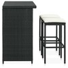 vidaXL 3 Piece Bar Set Poly Rattan Black - 3 of 4