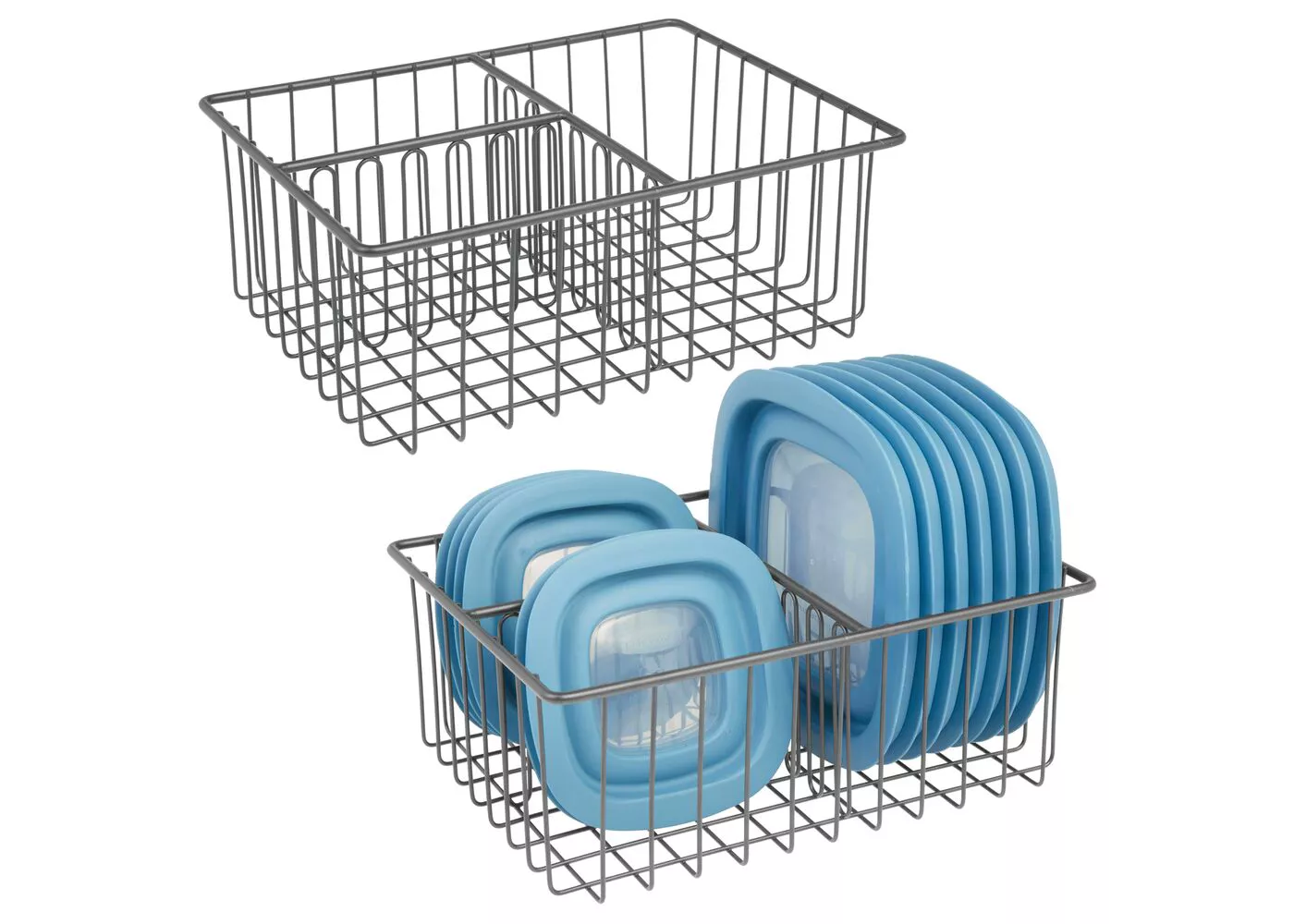 mDesign Metal Kitchen Organizer Bin for Container Lids, 2 Pack - image 2 of 9