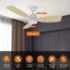 TALOYA 42 in. LED Light White Ceiling Fan with Remote, Reversible Quiet DC Motor for Bedroom Dining Living Room - 3 of 4
