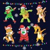 Junior's Design By Humans Christmas Dabbing Cartoon Animals By shirtpublic T-Shirt - 2 of 3