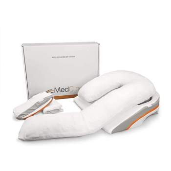 MedCline Acid Reflux and GERD Relief Bed Wedge and Body Pillow System Bundle with Extra Set of Cases, Removable Cover, Size Small