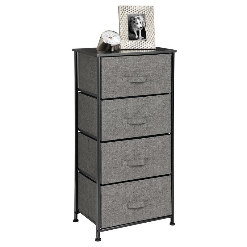 mDesign Tall Dresser Storage Tower Stand with 4 Fabric Drawers - Charcoal Gray, 1 of 6