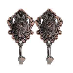 Unique Bargains Curtain Holdbacks Fan Hooks Zinc Alloy 3.86"x1.97" 1 Pair - 1 of 4