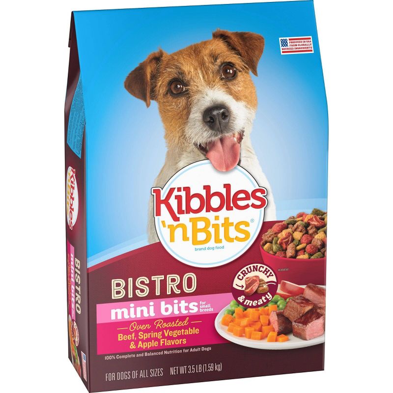 Kibbles &#39;n Bits Bistro Mini Bits Beef, Spring Vegetable &#38; Apple Flavors Small Breed Adult Complete &#38; Balanced Dry Dog Food - 3.5lbs, 4 of 7
