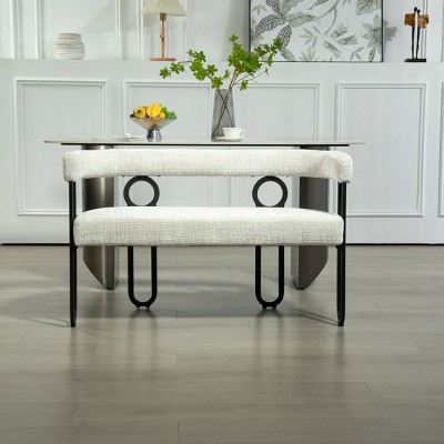 Modern Upholstered Chenille Fabric Loveseat 2 Seater Sofa Couch,Living Room,Office Sofa Couch Furniture,2 seater Bench-Cuddlewood