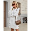 Women's Pullover Casual v-Neck Dress Rib Knit Thick Sweater Dress Winter Short Mini Dress - 3 of 4