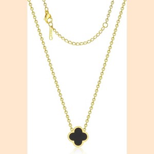 Lucky Clover Pendant Necklace Floral Four Leaf Charm for Women - 1 of 4