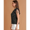 Allegra K Women's Chiffon Ruffle Flutter Sleeves Half Placket V Neck Dot Print Blouse - 4 of 4