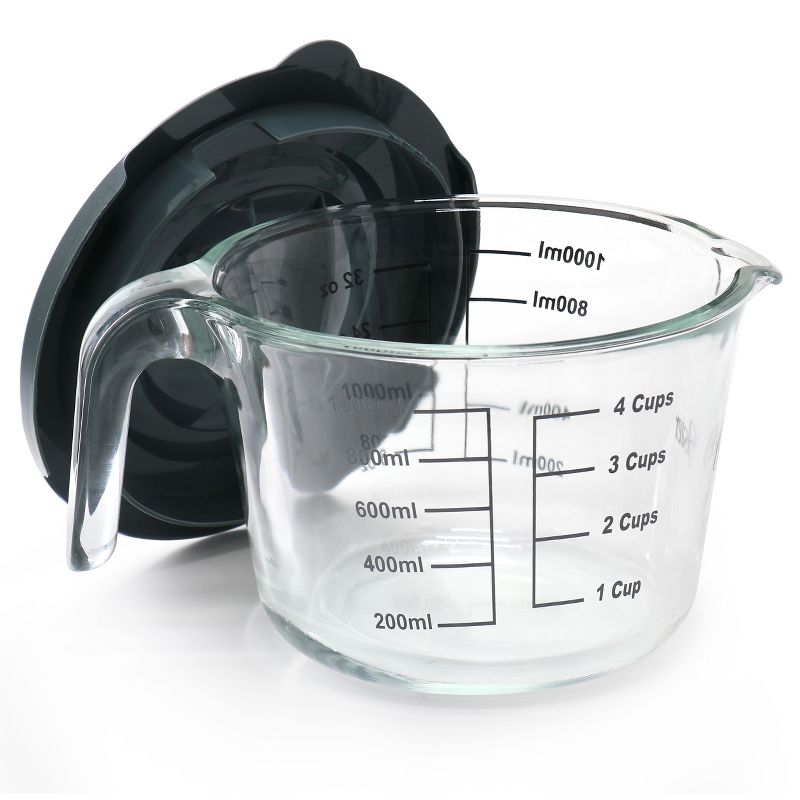 Oster Coolidge 4 Cup Clear Glass Measuring Cup with Snap on Lid, 2 of 6