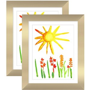 Americanflat Kids Art Frame with shatter-resistant glass - Front opening Wall Display for Artworks - Available in a variety of Colors - 1 of 4