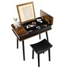 Costway Vanity Table Set w/ Flip Top Mirror Lights USB Port Cushioned Stool Writing Desk - image 4 of 4