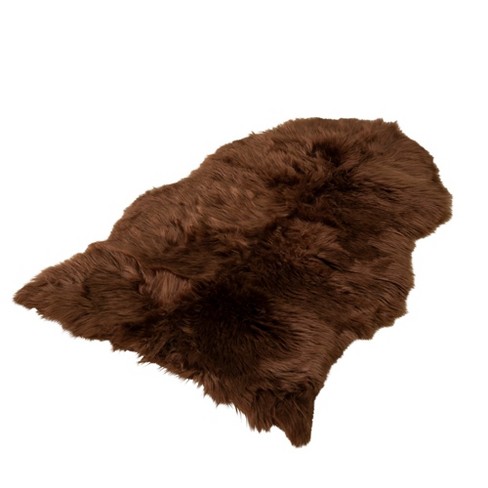 Walk On Me Faux Fur Super Soft Rug With Non-slip Backing 2'x3' Brown ...