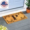 28" x 16" Monogram Coir Mat, Letter  "P" - 4 of 4