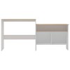 vidaXL Bar Table Pub Table for Kitchen Dining Bistro Table with 2 Table Tops - White and Brown - 3 of 4