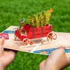 Paper Love 3D Christmas Tree Wagon Pop Up Christmas Card, 100% Recycled and Eco-Friendly, 8" x 6" Cover - With Note Tag - 3 of 4