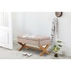 39" Becky Storage Ottoman Beige - Boraam: Rubberwood Frame, Soft-Close Hinge, Polyester Upholstery - 2 of 4
