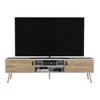 70.9" Engineered Wood Two-Toned TV Stand with Generous Shelving, Concealed Cabinet Storage, and Stable Five-Leg Support for Living Room - 2 of 4