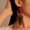 Abstract Geometric Drop Earrings | Handcrafted Irregular Circle Resin & Acrylic Statement Jewelry - 2 of 4