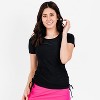 Calypsa Women's Plus Size UPF 50+ Short Sleeve Adele Swim Top - 3 of 4