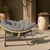 1pc Outdoor Rocking Lounge Chair, Rattan Wicker with Cotton Cushions, Ergonomic Round Shape for Indoor & Patio Use - Coolbibila - 2 of 4