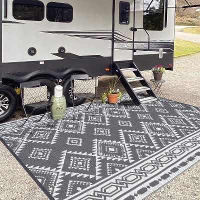 Garvee Reversible Mats, Bohemia Plastic Straw Rug, Large Floor Mat for Outdoors
