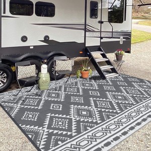 Garvee Reversible Mats, Bohemia Plastic Straw Rug, Large Floor Mat for Outdoors - 1 of 4