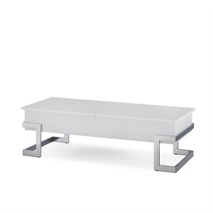 Vynxaria Industrial Round Coffee Table, No Storage, Weathered Gray Oak & Metal Finish, 70lbs Top Weight Limit - 1 of 4