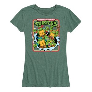 Women's - Teenage Mutant Ninja Turtles - Ripping Out Of Shirt Short Sleeve Graphic T-Shirt - 1 of 4
