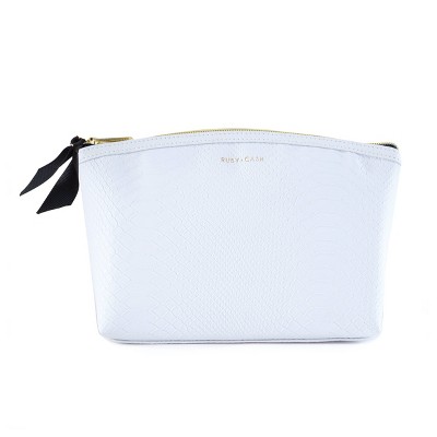 Ruby+Cash Dome Makeup Pouch - White Snakeskin