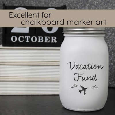 Farmhouse White Glass Mason Jars with Metal Lids, Set of 2